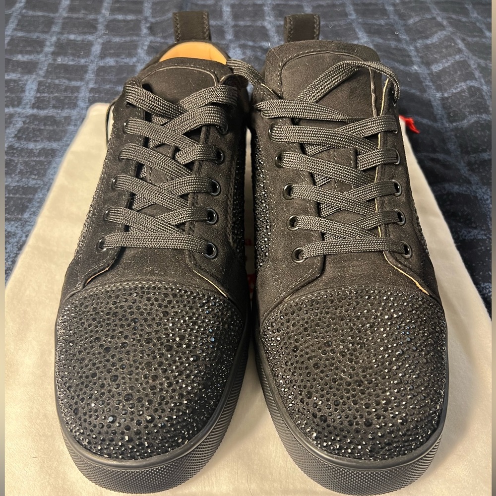 Christian Louboutin Men's Black Louis Junior Strass Low-top